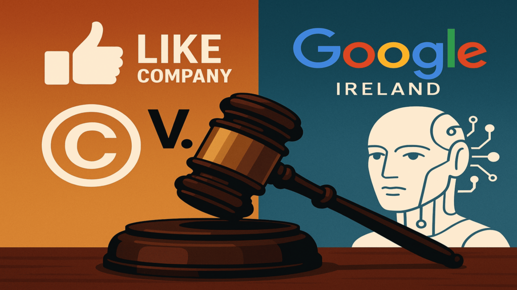 Court case between Like Company and Google Ireland over AI-generated press content and copyright